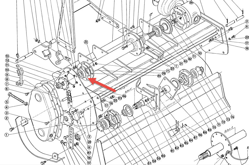 Caroni Rotocultivator Bearing Fits FL Series Tillers Code 1113