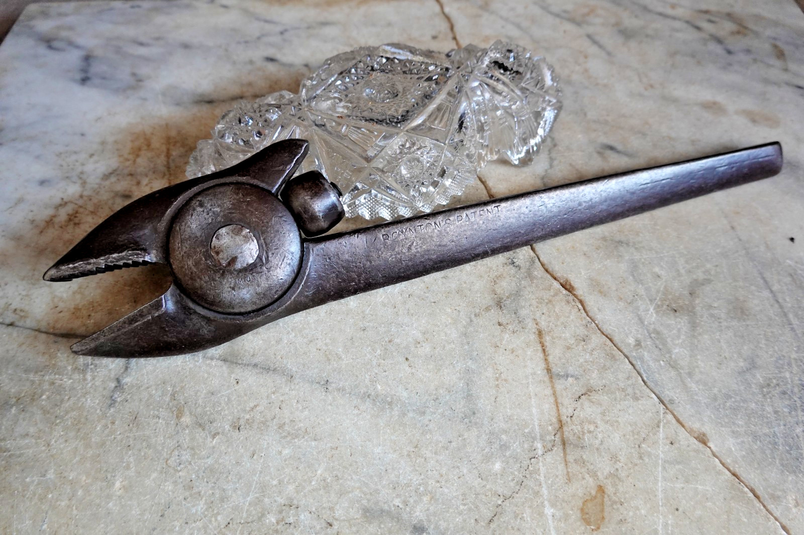 Antique "BOYNTON"  ADJUSTABLE ALLIGATOR  WRENCH  Jun 14 1887 Mechanic Carpenter