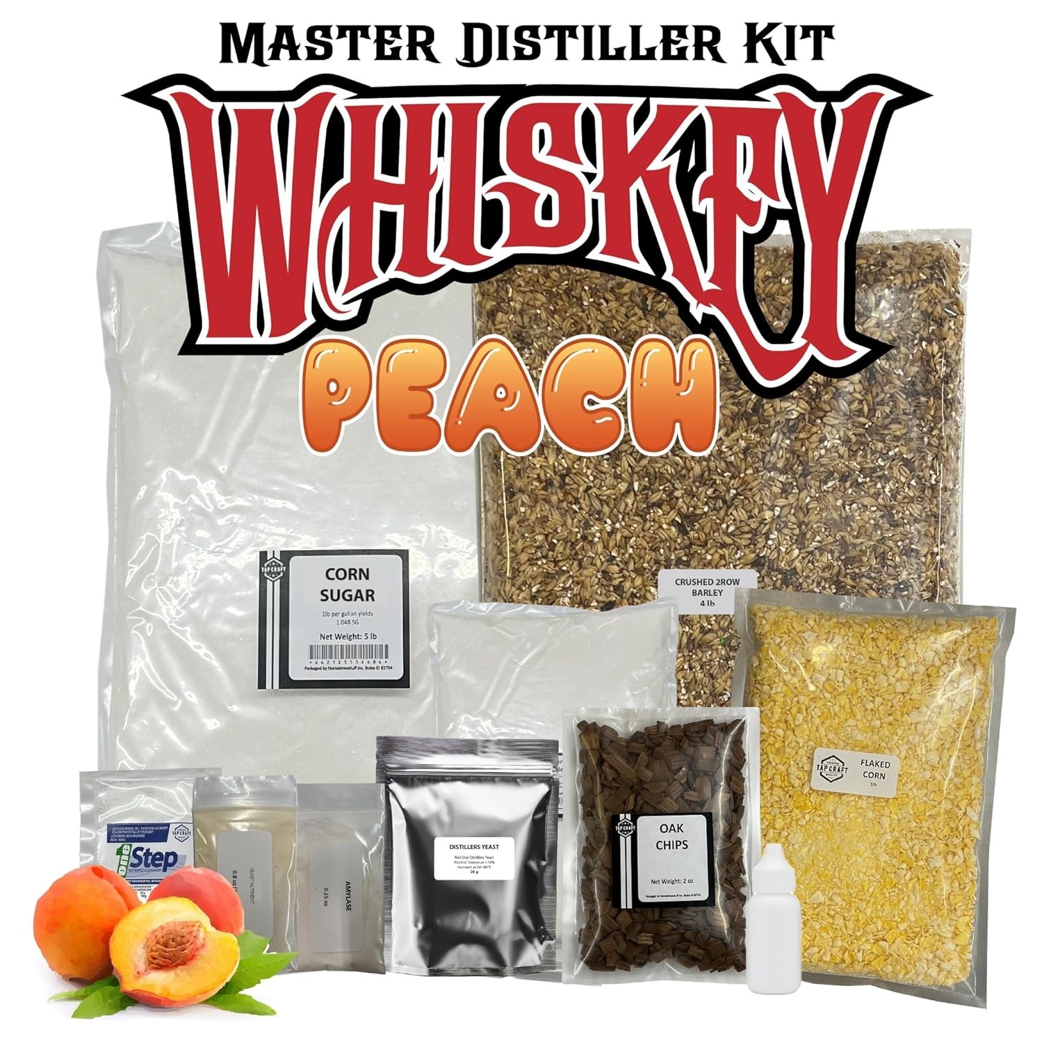 Peach Whiskey Recipe Mash Kit – Make Your Own Huckleberry-Flavored Whiskey