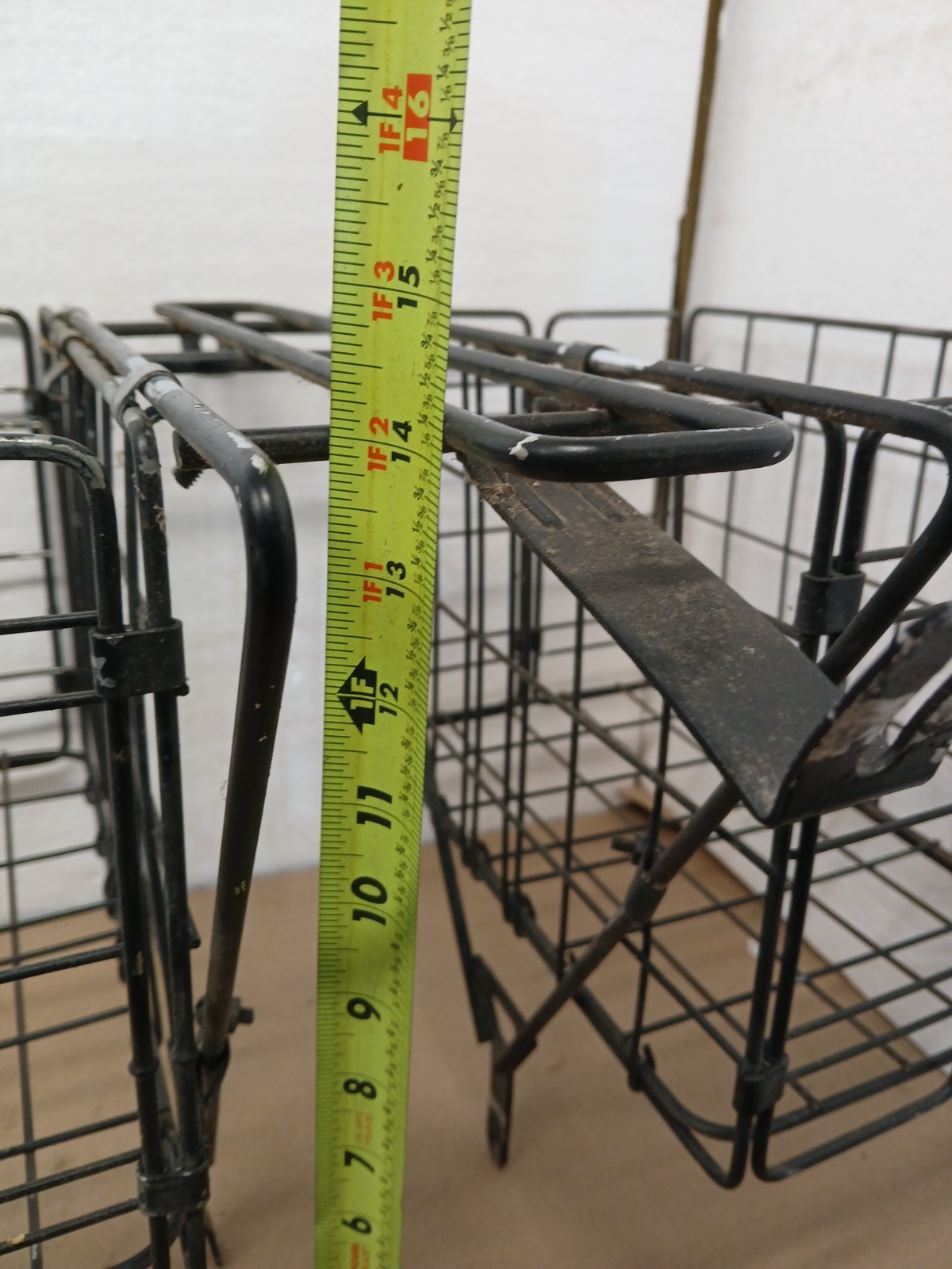 Vintage Folding Bicycle Rear Wire Pannier Cargo Basket Rack Black Metal