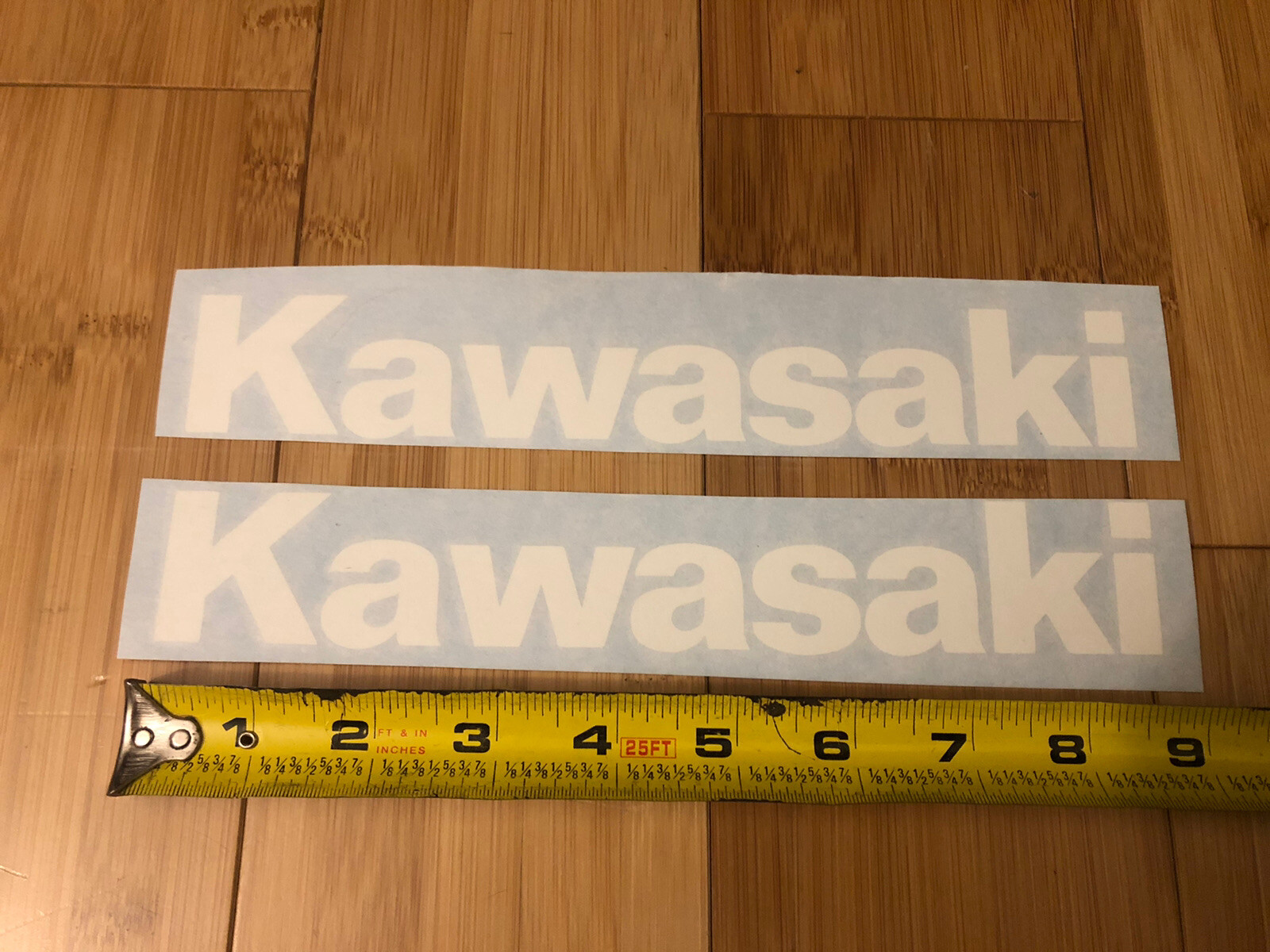 Kawasaki 9” Logo (set 2x) White Decal Sticker Vinyl Dirtbike Motorcycle Bike ATV