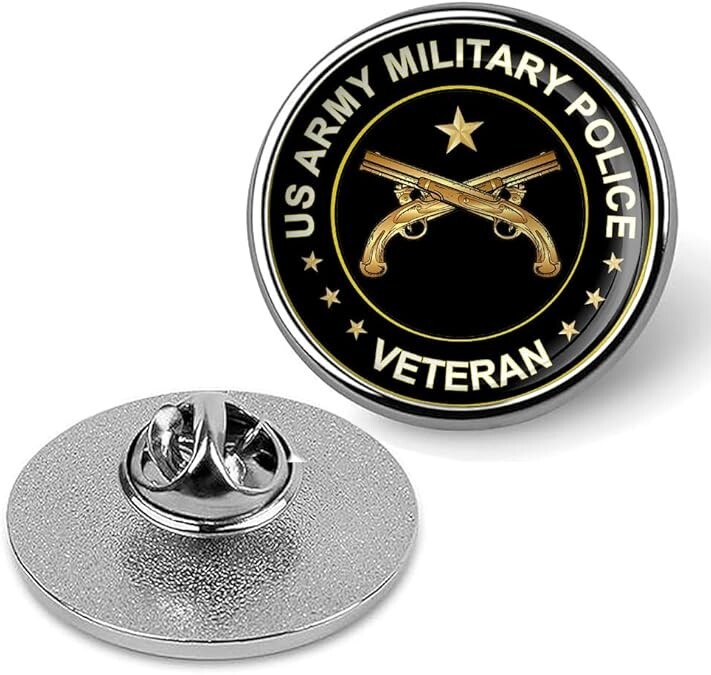 Silver US Army Military Police Veteran Lapel Pin Veteran Tie Suit Shirt Pinback
