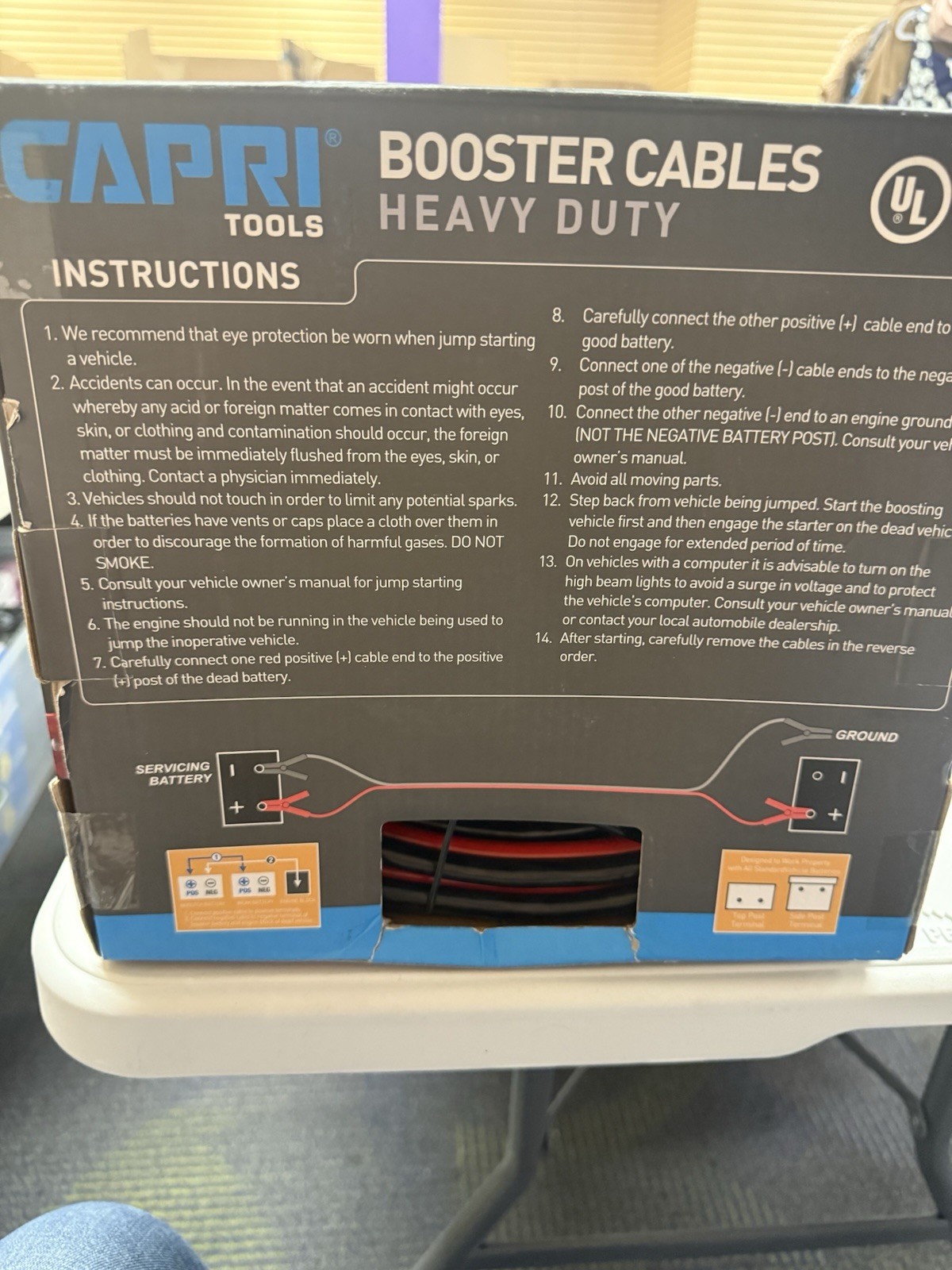 CAPRI TOOLS Heavy Duty Jumper Booster Cables 4 Gauge 20FT ,Storage Bag, 250 amps