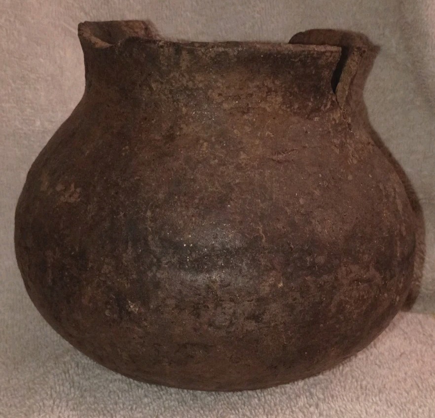 Great Antique Ancestral Pueblo Corrugated Jar Pottery Bowl