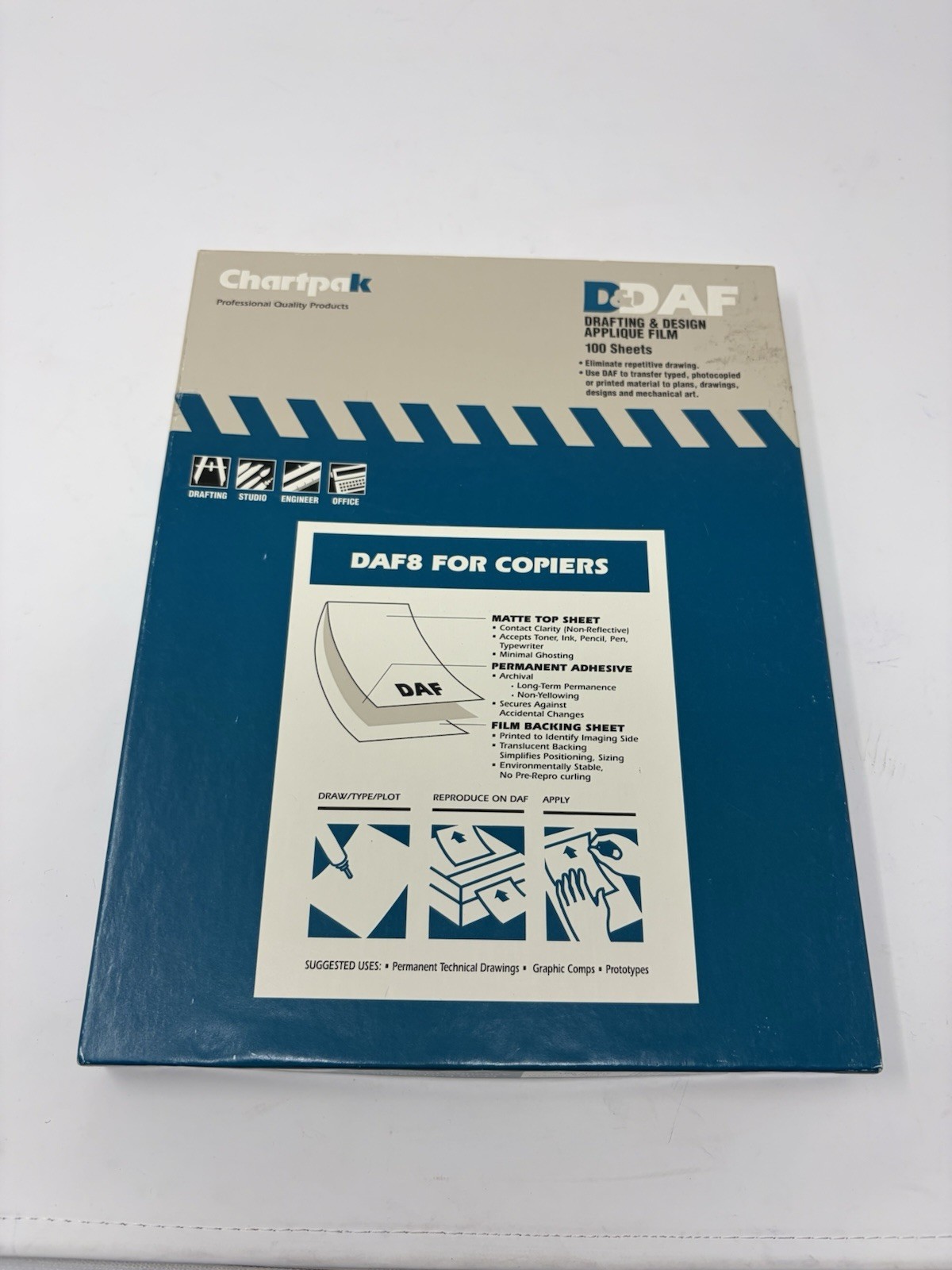 Chartpak CHADAF8 Drafting Film- Film Backing- Permanent- 8-.50in.x11in.- **42**