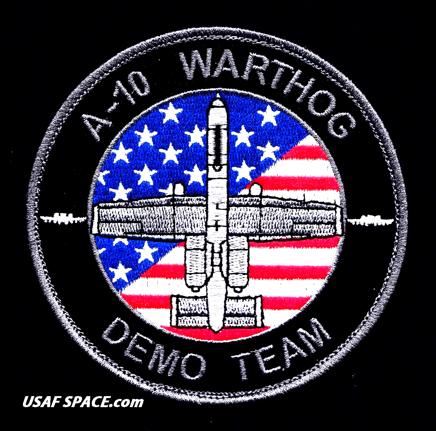 USAF A-10 WARTHOG DEMO TEAM -Davis-Monthan AFB- AIR FORCE BLACK VEL PATCH