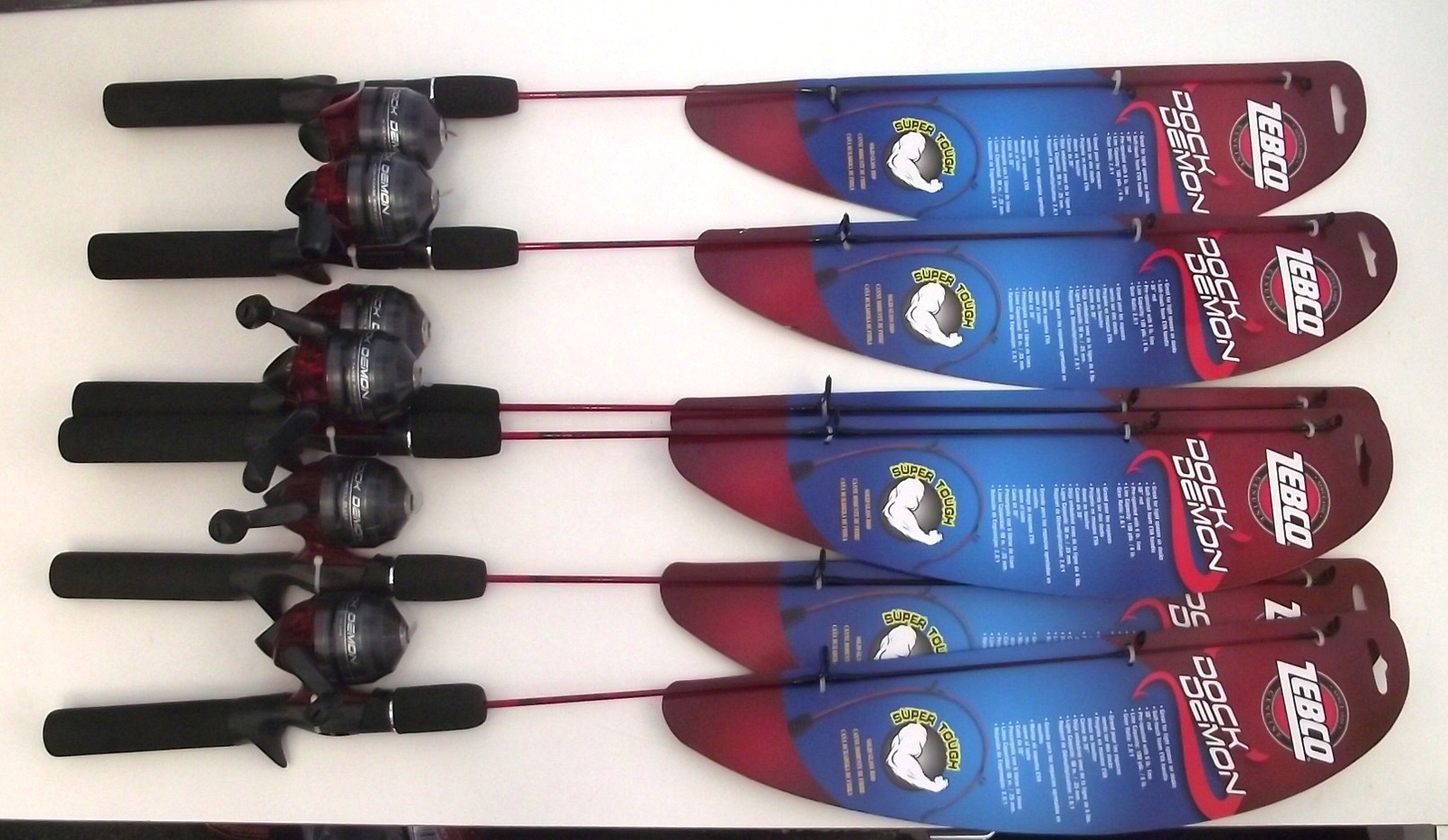 Zebco Dock Demon Spincast Rod & Reel Combo Super Tough 6 Pieces