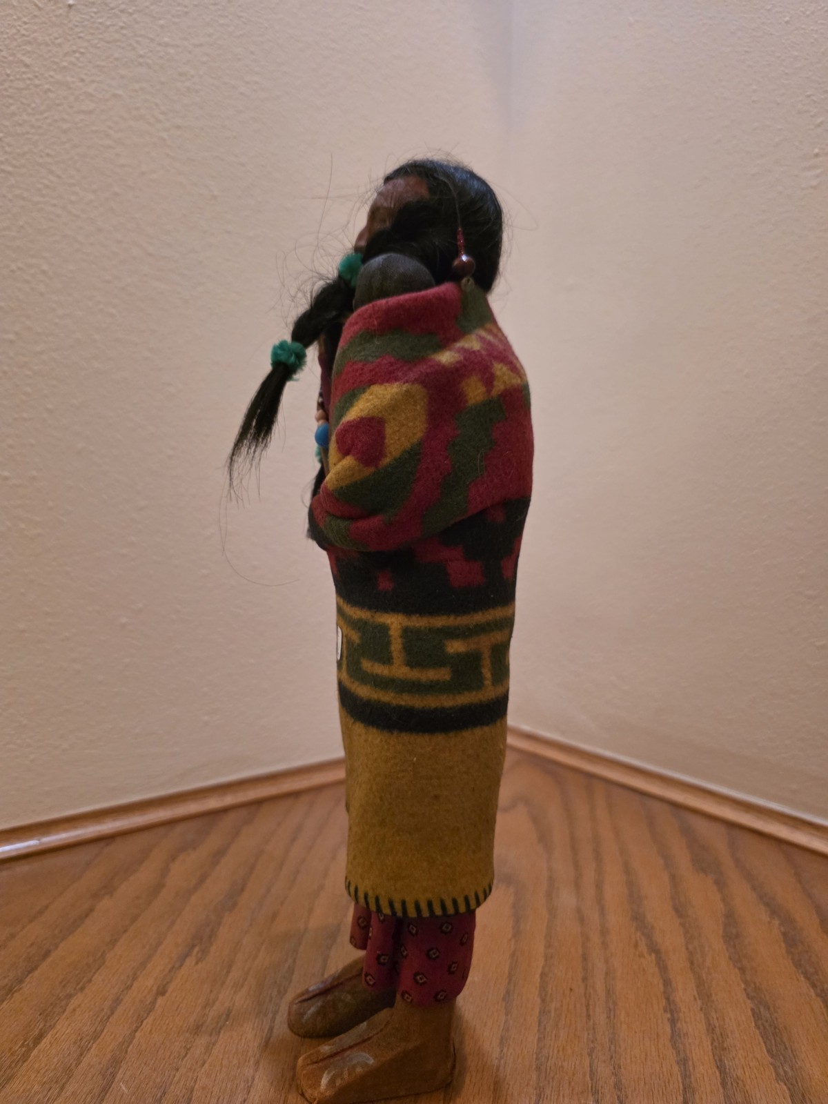 Rare Skookum doll. Left looker with twins.