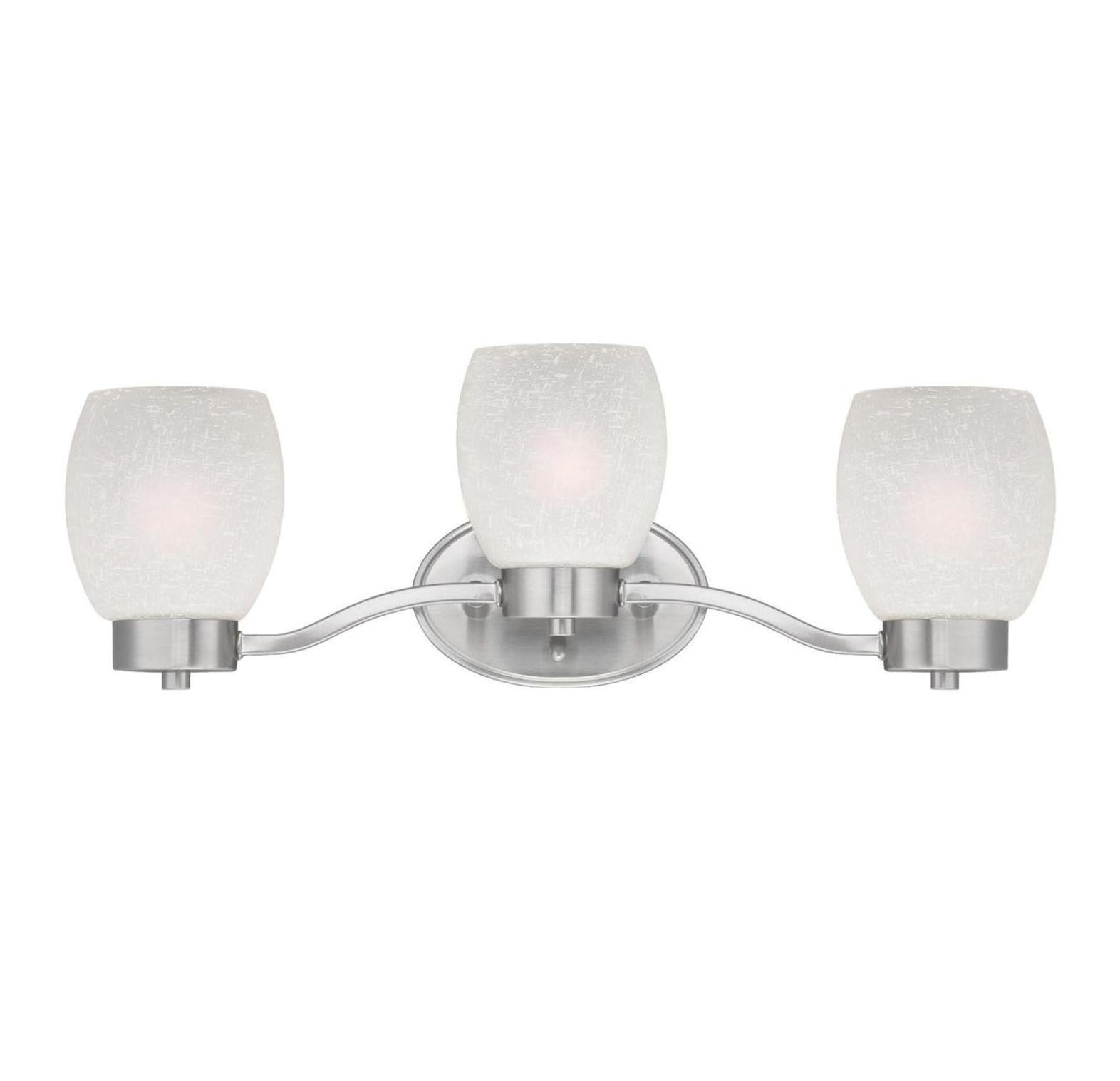 Westinghouse 63411 Karah 3-LIGHT VANITY WALL FIXTURE Brushed Nickel