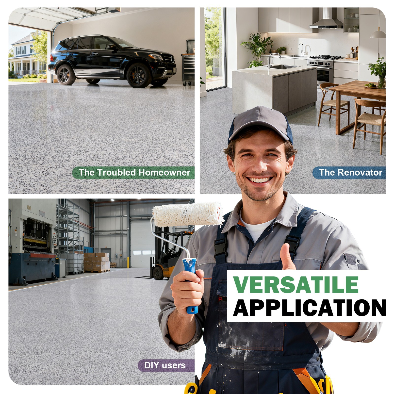 Self-leveling Epoxy Floor Paint, Epoxy Colored Sand Floor Paint for Concrete