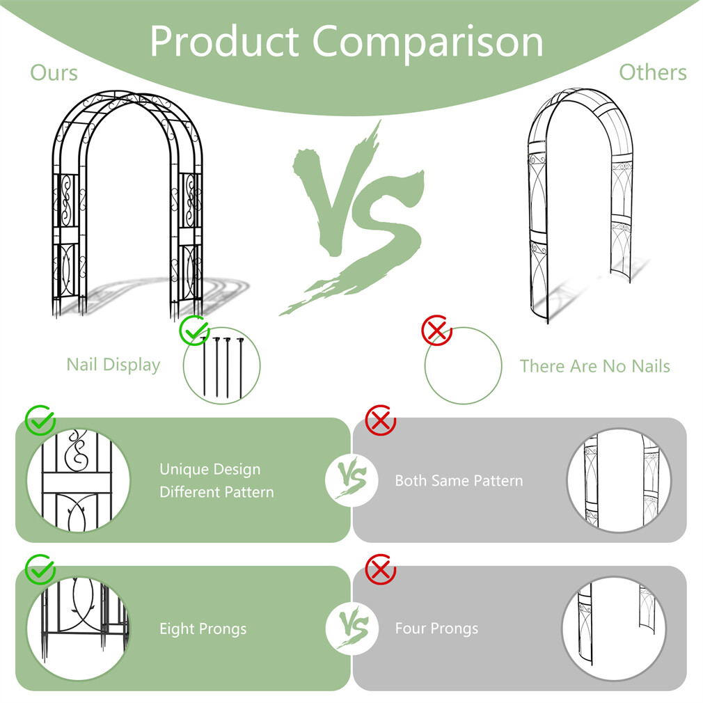 Large Garden Plants Arch Trellis Heavy Duty Metal Wedding Ceremony Arch 85 Inch