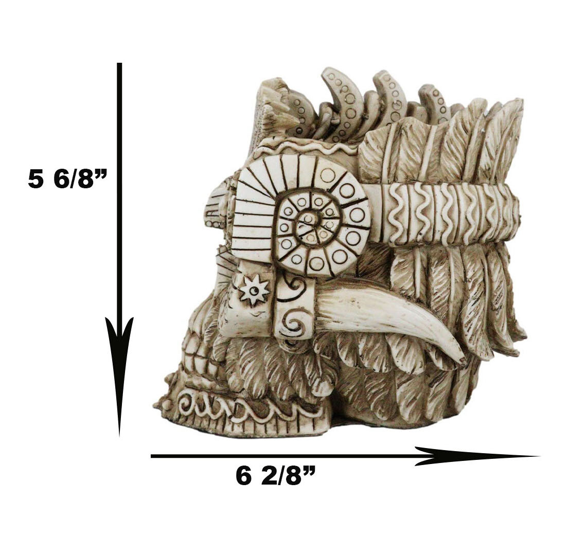 Ebros Aztec Empire Emperor Montezuma Skull Statue Tenochtitlan King Moctezuma