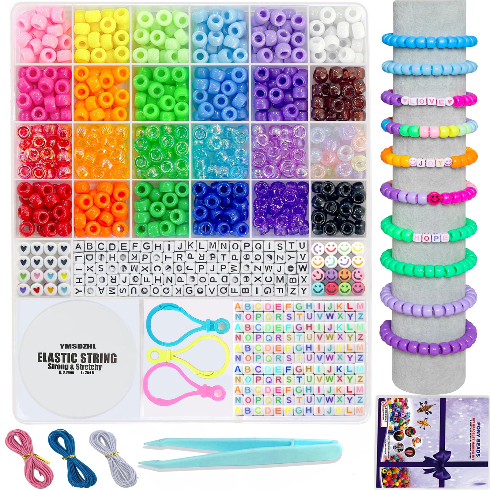 1000PCS Bracelet Making Kit, Friendship Jewelry Necklace Bracelet kit 24 Colors