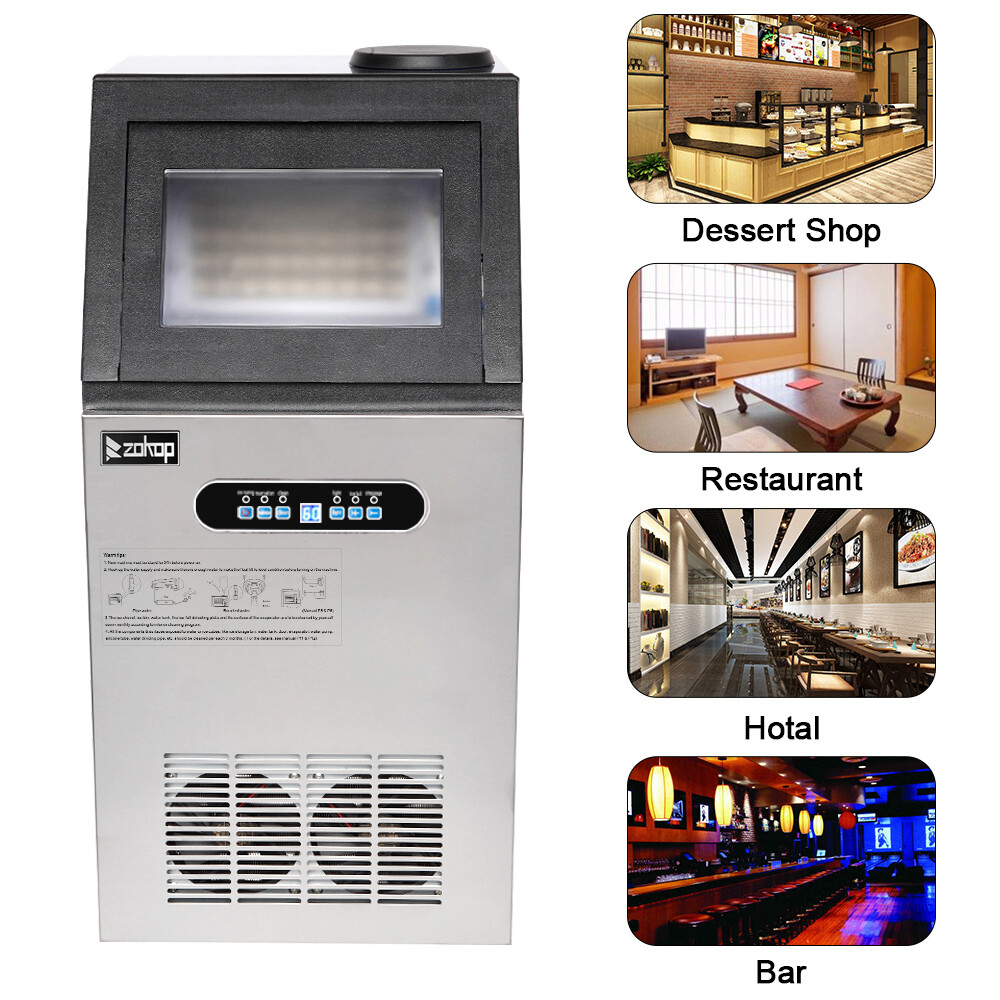 110lb Built-in Commercial Ice Maker Stainless Steel Bar Restaurant Cube Machine