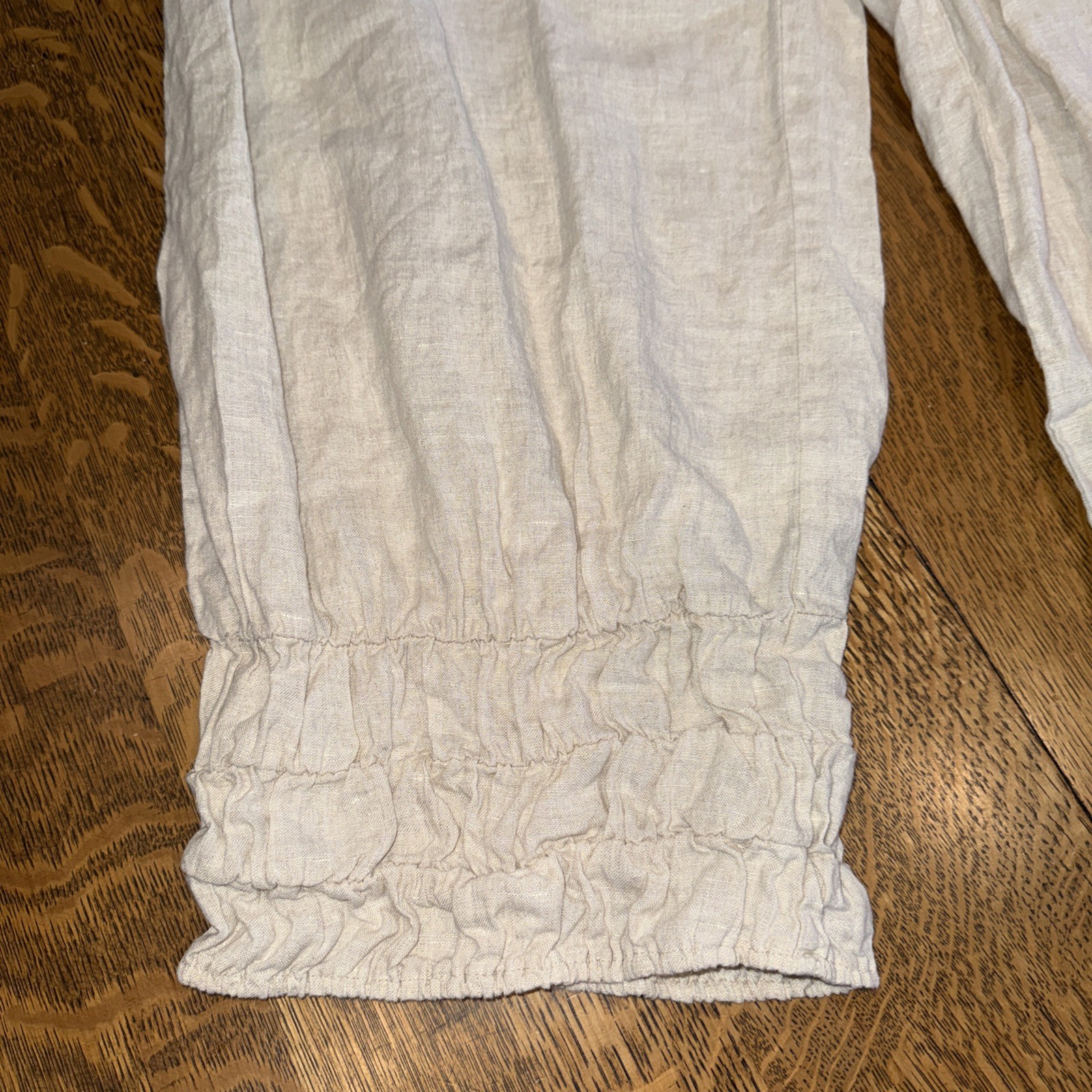 Bodil 100% Linen Boho Size Large Women’s Wide Leg Loose Fit gypsy Bloomer Pants