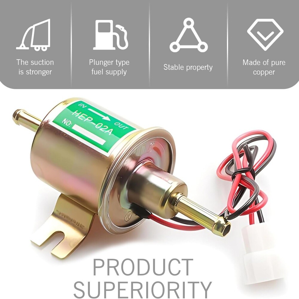 2 Pack 12V Electric Fuel Pump HEP-02A Universal Gas Diesel Inline Low Pressure