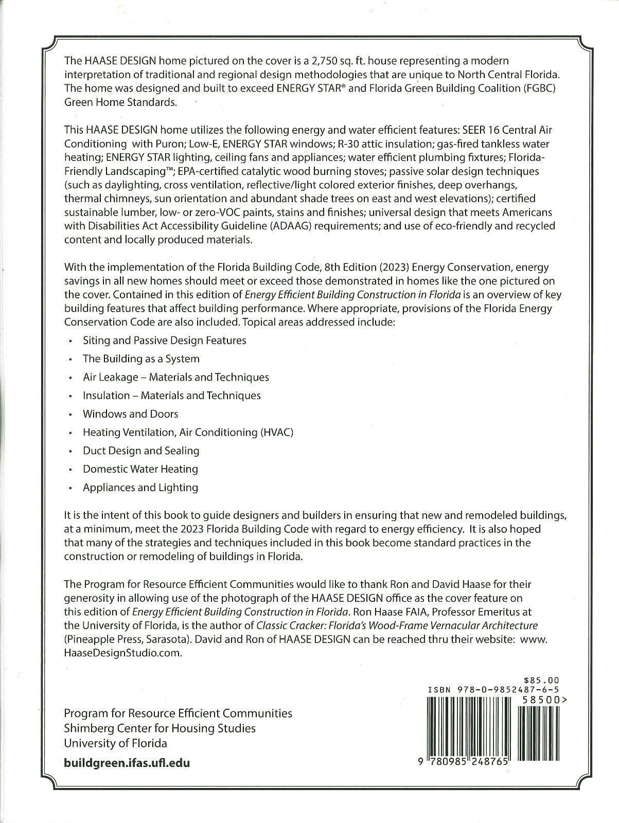 Energy Efficient Building Construction in Florida, 11th Edition