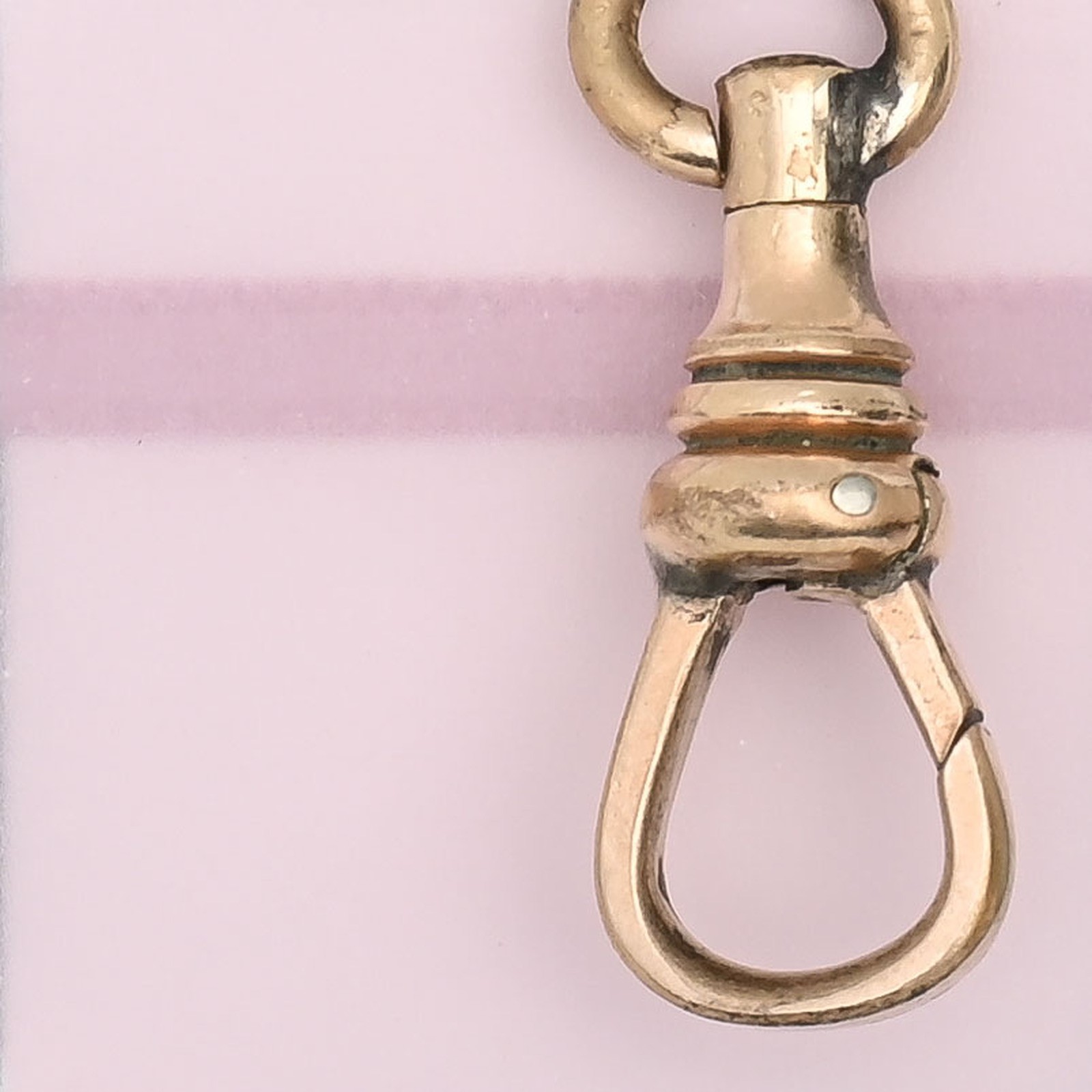 Antique Victorian Large Rose Gold Filled Dog Clip Lobster Clasp 4 Charm Pendant