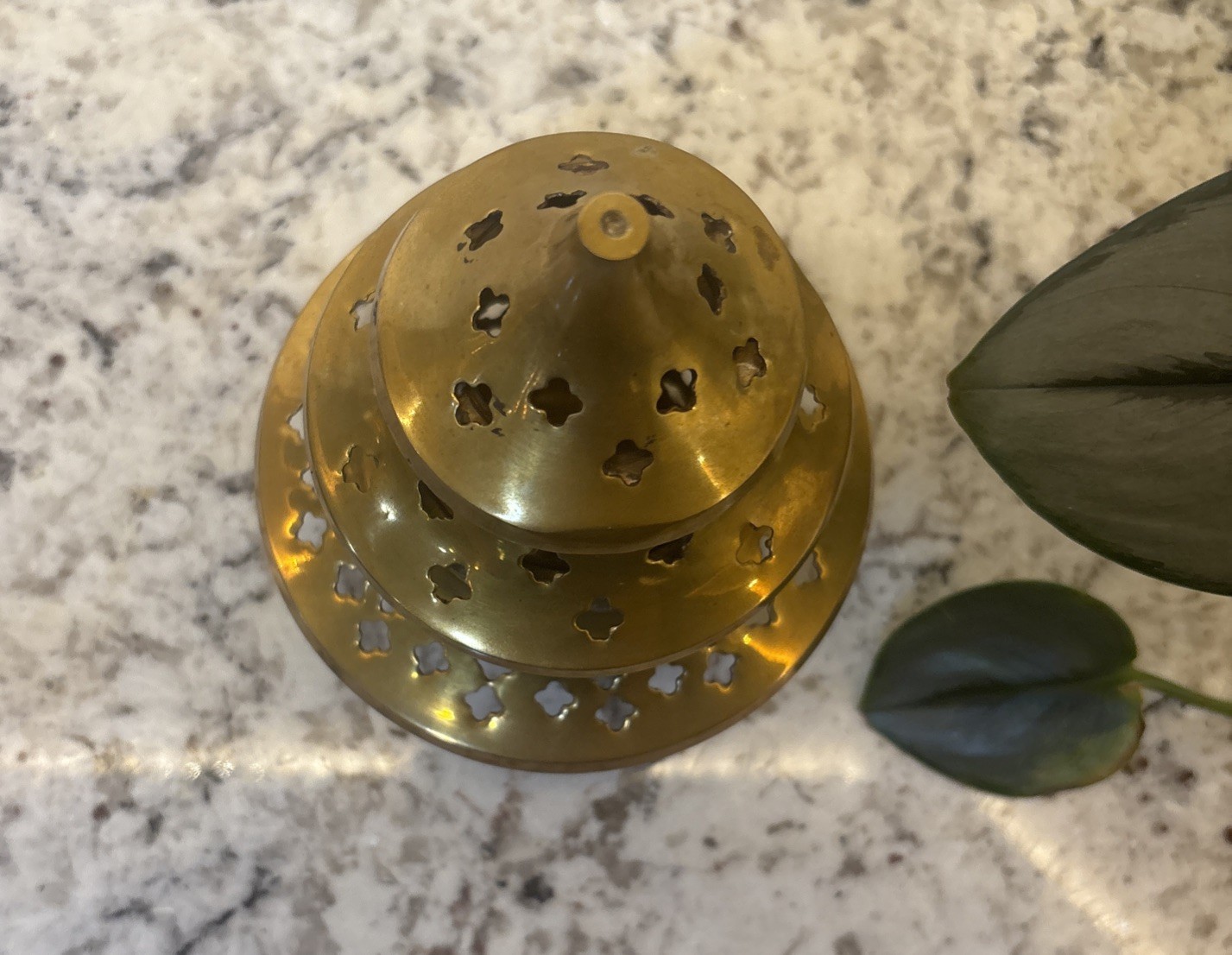 Pier One Brass Incense Burner Candle Holder Christmas Tree Shape luminary