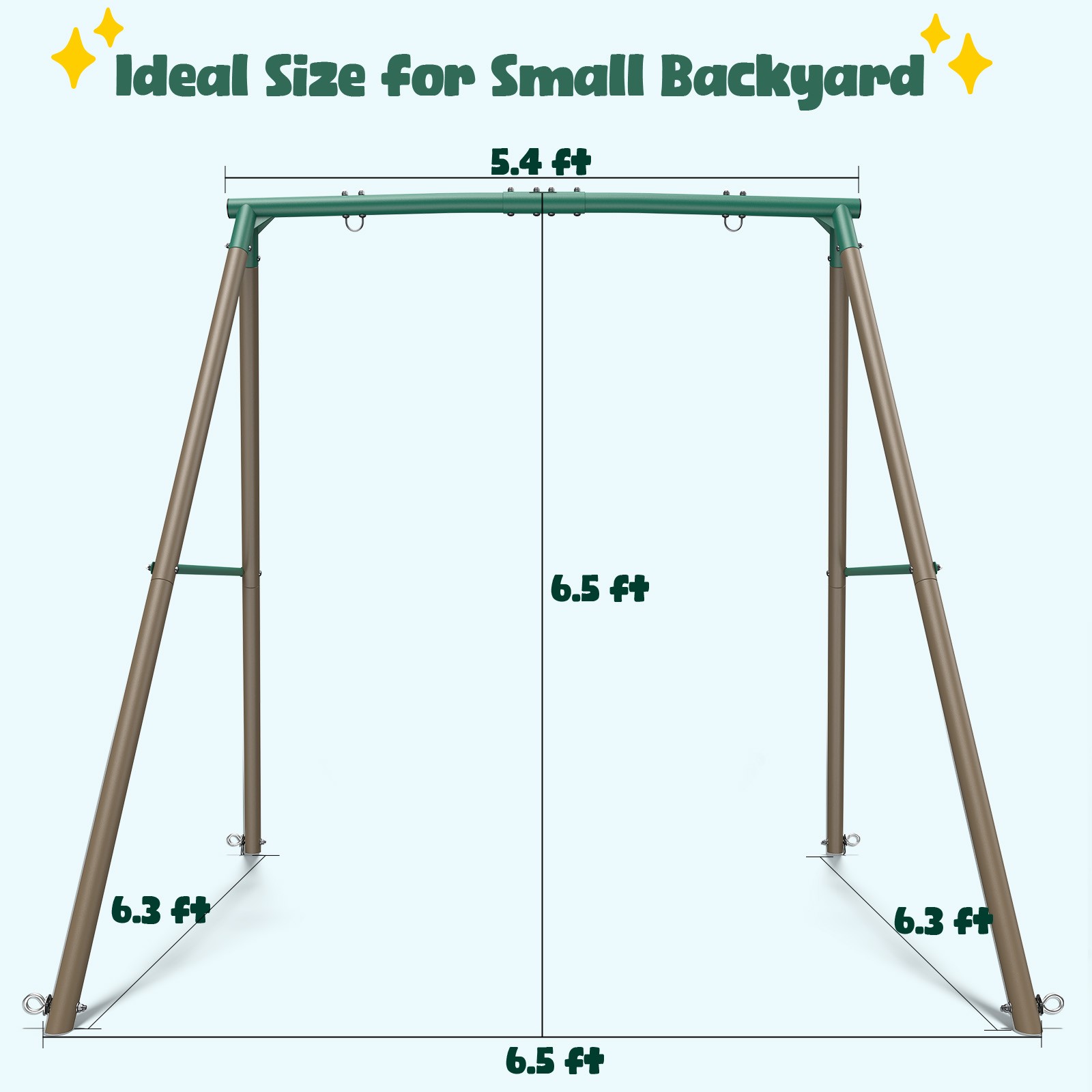 Hapfan Heavy Duty Backyard Swing Set 500lb with 50" Saucer Swing Kids