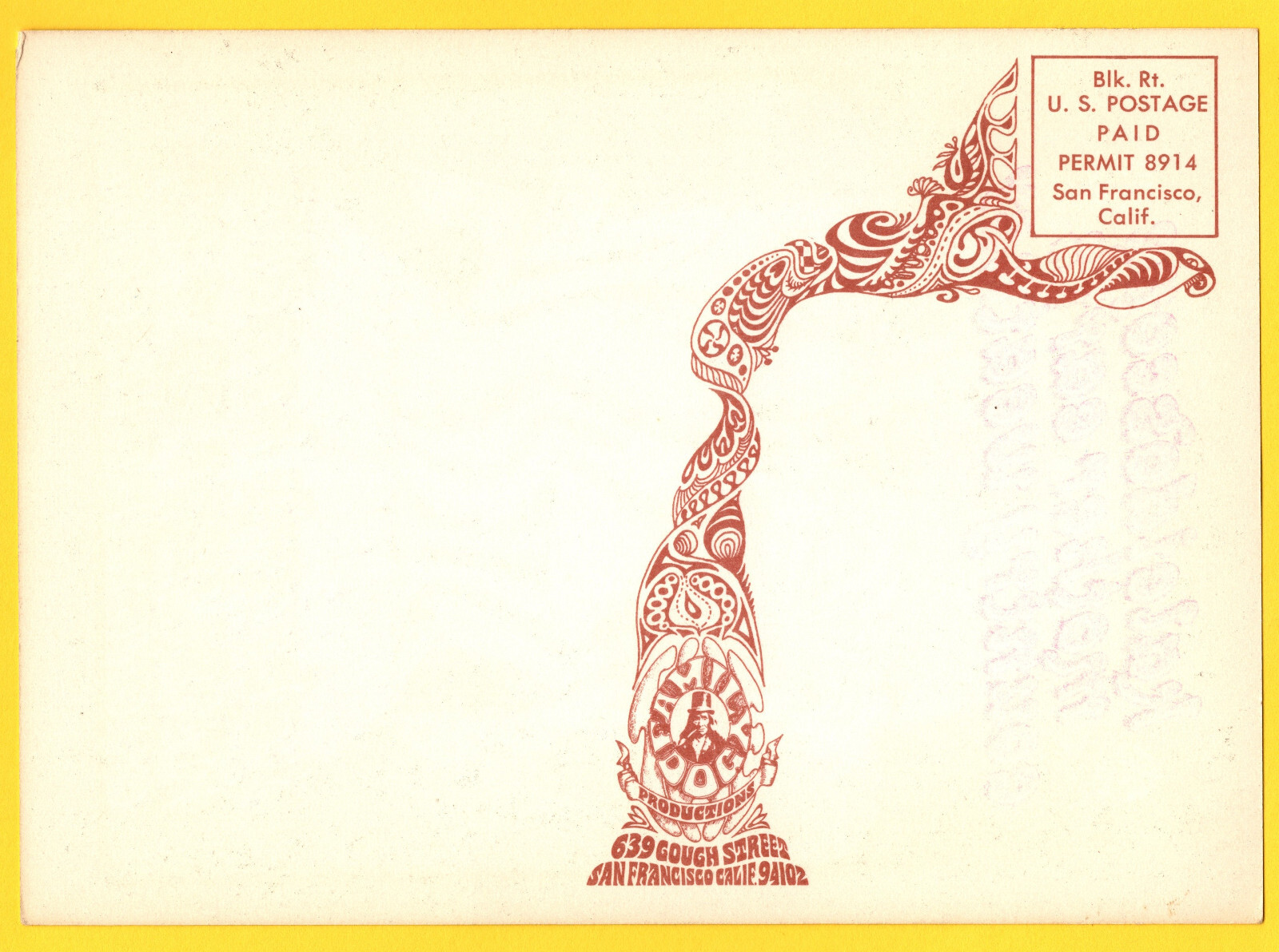 KaLeidoScope AVaLon BaLLrOOm FamiLY Dog FD124 1968 PoStcard