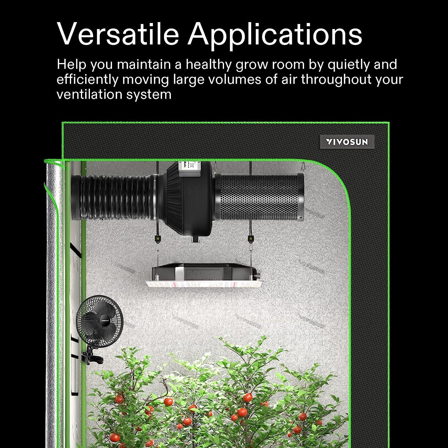 VIVOSUN 4" 6" 8"Inch Black Air Carbon Filter Virgin Charcoal for Inline Fan