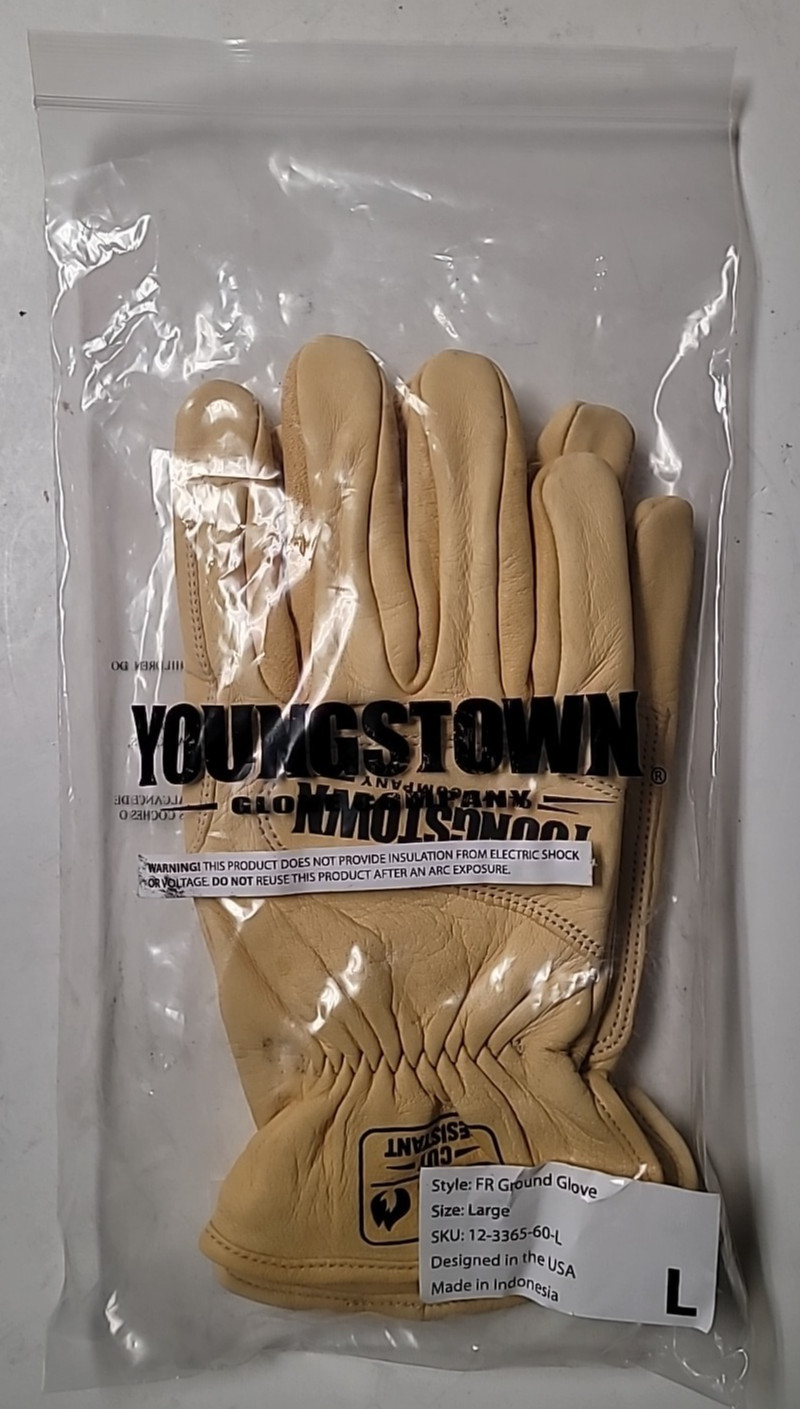 Youngstown Glove 12-3365-60-L FR Ground Gloves Lined with Kevlar, Large, Tan