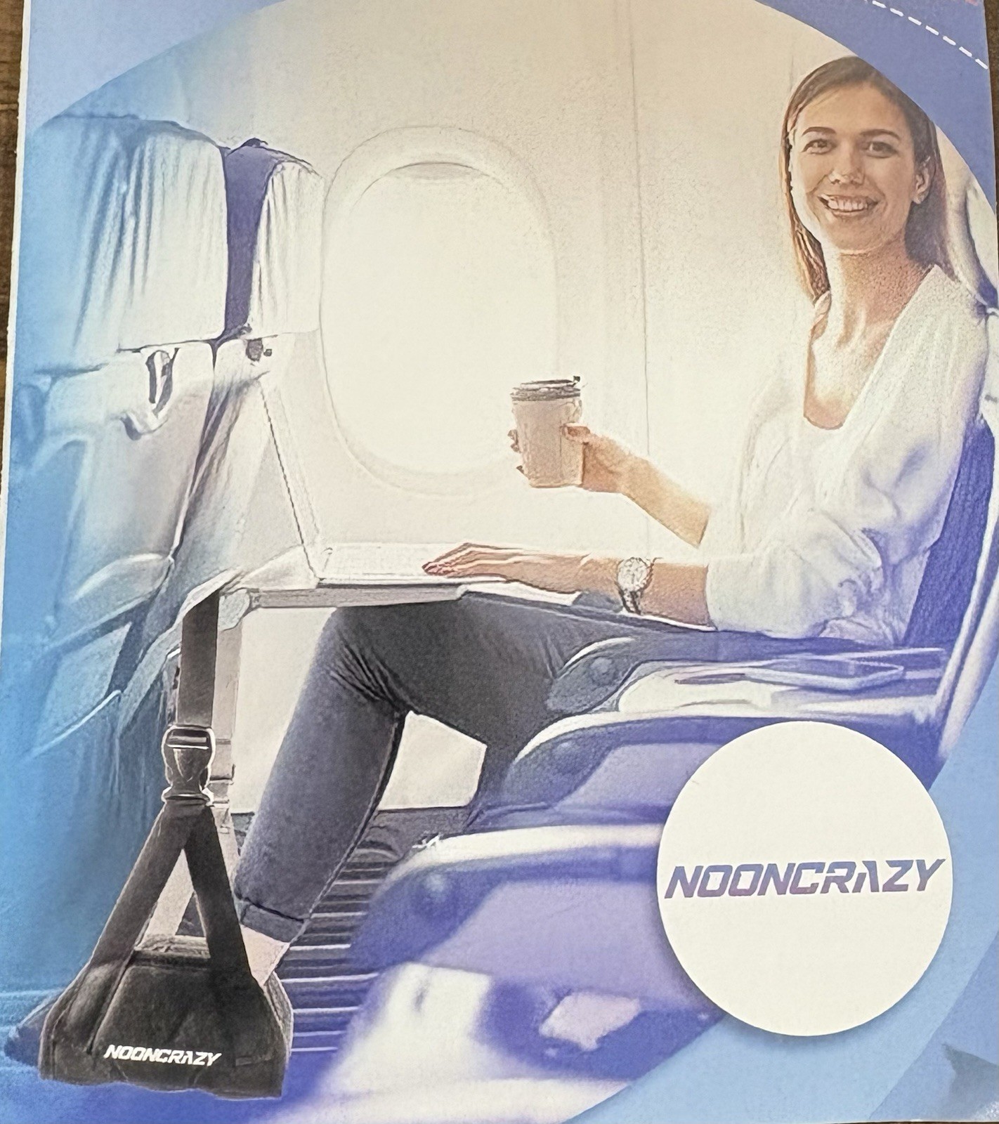 NoonCrazy Airplane Foot Hammock Black Comfort Easy Set Up Packable Lightweight