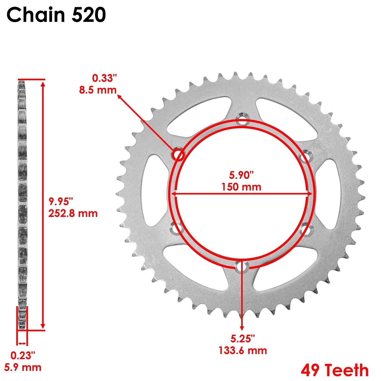 Drive Chain & Sprockets Kit for Kawasaki KLX300R KLX300A 1997-2023