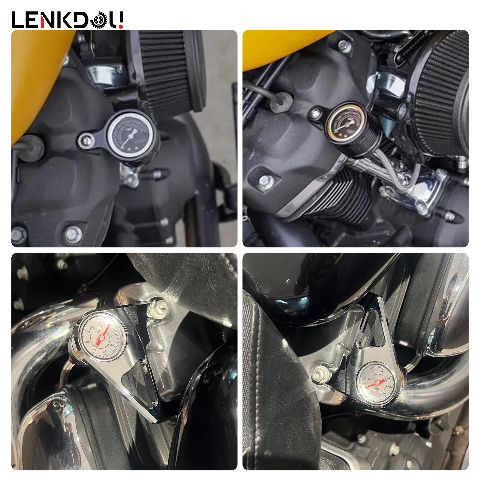 Chrome Oil Pressure Gauge Kit For Harley Twin Cam Touring Dyna Softail 1999-2017