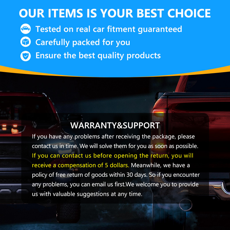 Pair w/ Blind Spot LED Tail Lights For 2019-2023 Dodge RAM 1500 Red Lamps LH RH