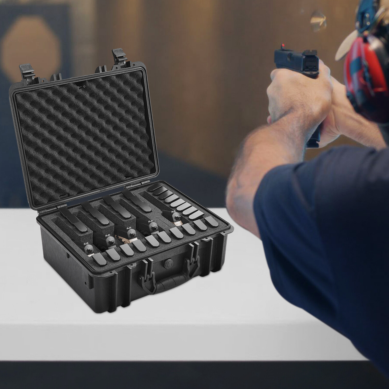 VEVOR Hard Pistol Cases with Pre-cut Lining Lockable Pistol Case for 5 Pistol