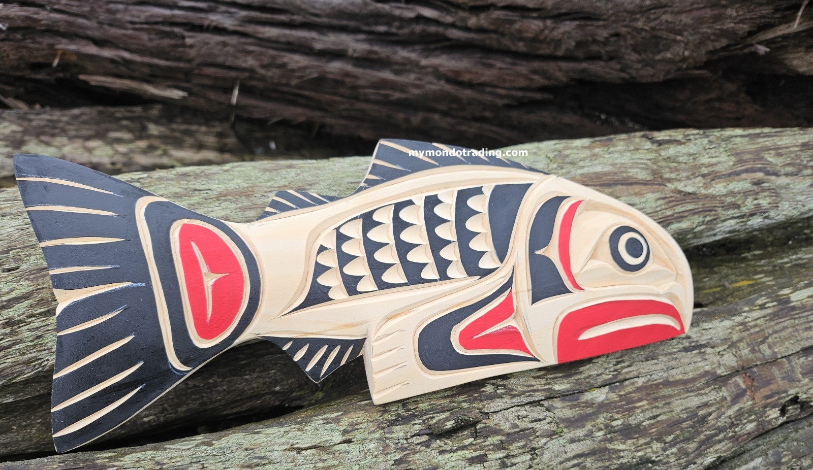 Northwest native North American Art carved SALMON authentic Indigenous art