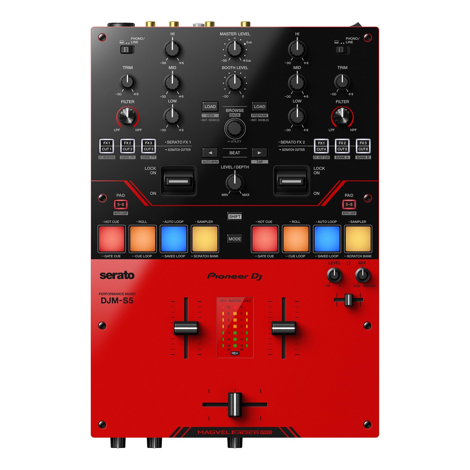 Pioneer DJ DJM-S5 2-channel Mixer for Serato DJRed/Black