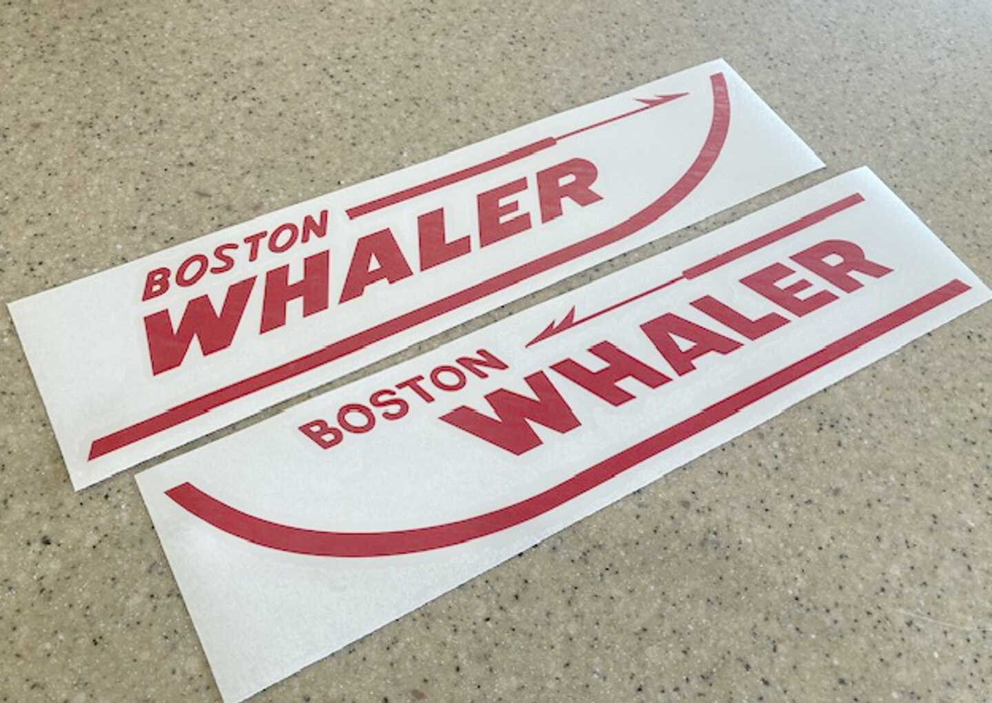 Boston Whaler Vintage Boat Decals Die-Cut 2-Pak 14" FREE SHIP + Free Fish Decal!