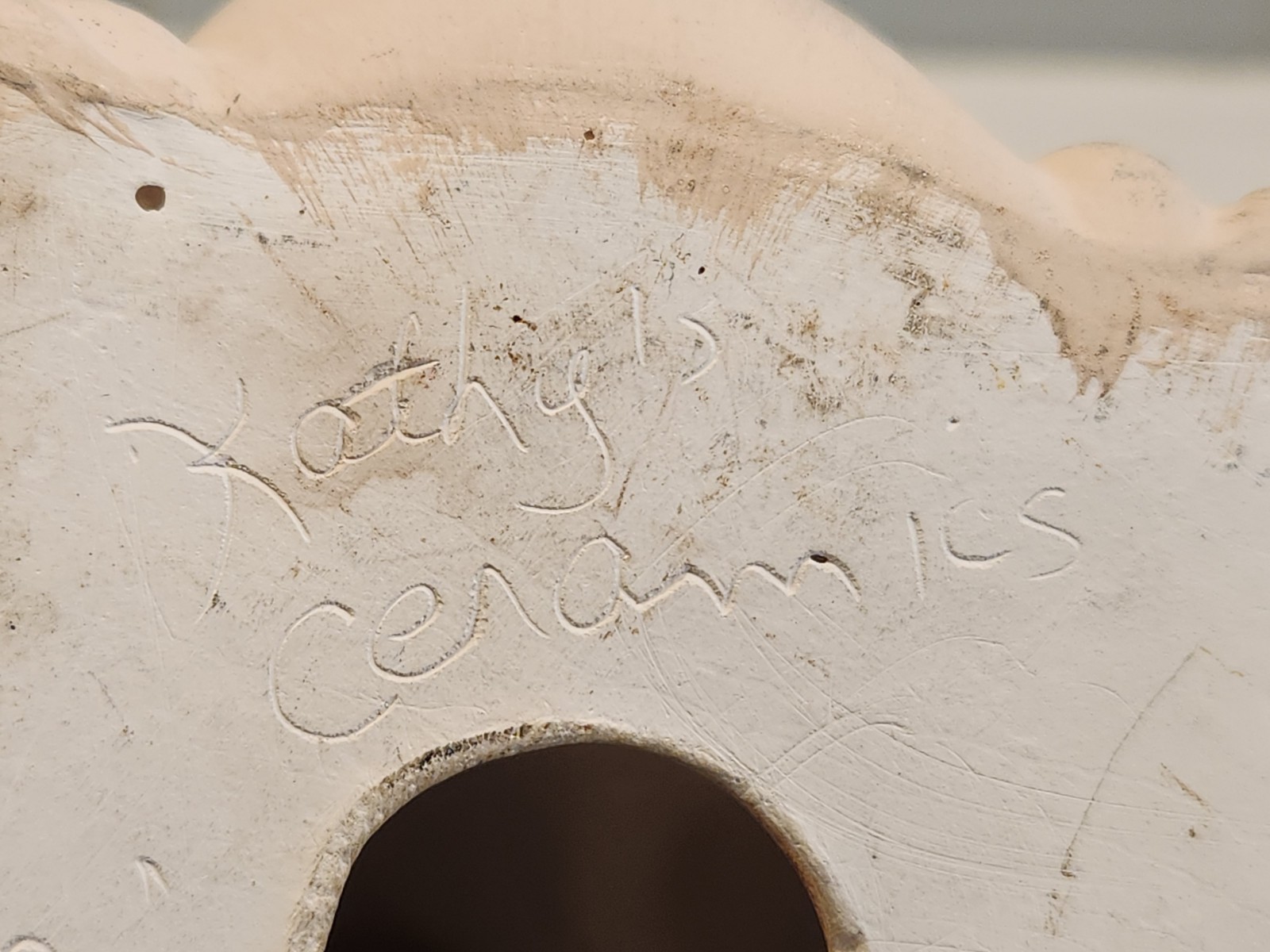 Weird Blonde Winged Angel Cherub 9.5" Statuette Figure 1982 Kathy's Ceramics