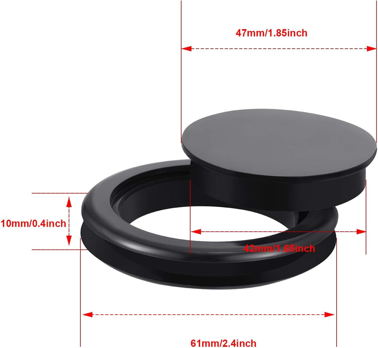 4 Pieces Silicone Patio Table Umbrella Hole Ring Plug and Cap Set for Glass Outd