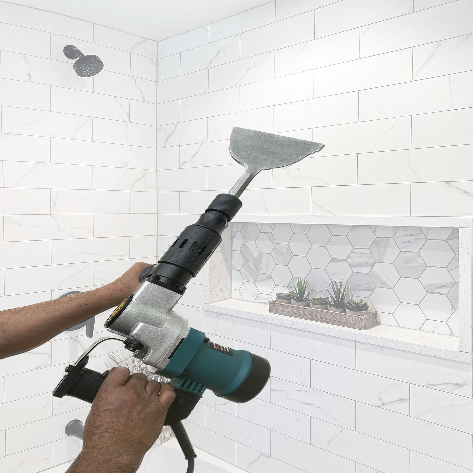 6" Wide Tile & Removing Tile Stone Hex Shovel Chisel For 17mm Demolition Hammer