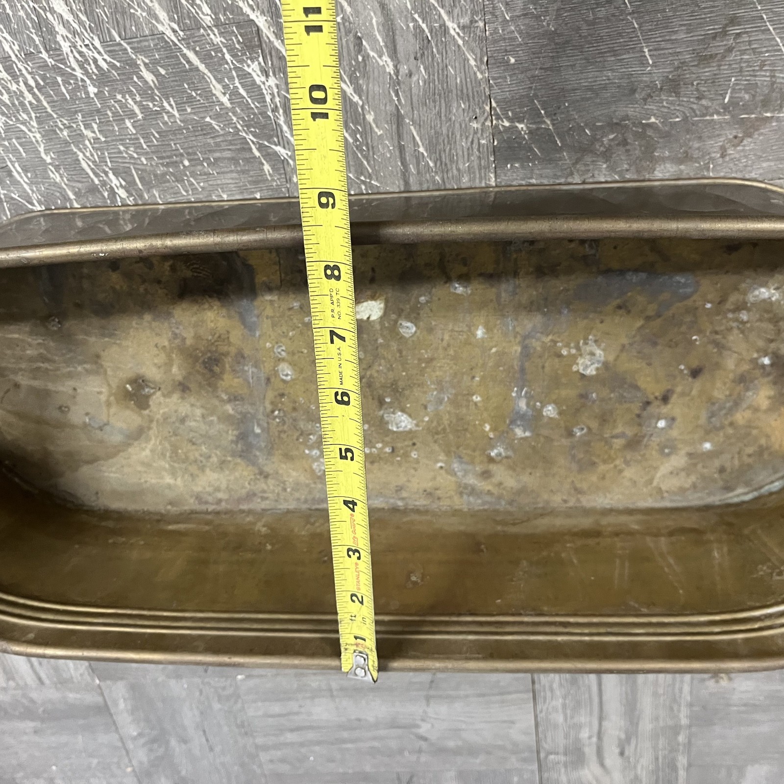 VTG 20" Oval Copper Garden Cache Pot Trough Planter Herb Window Box Farmhouse