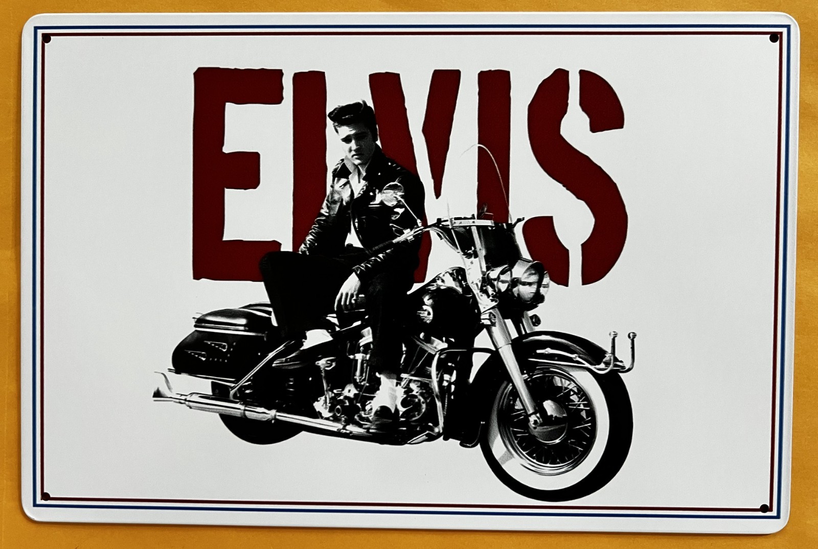 Elvis Presley 1956 Harley Tin Sign (Panhead Knucklehead Sportster Twin) W68