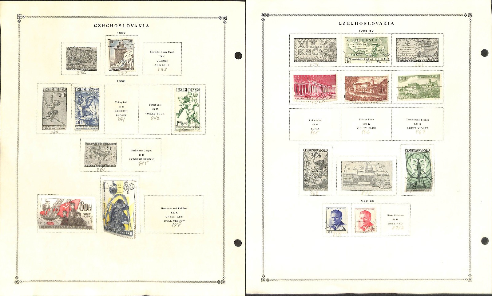 Czechoslovakia Stamp Collection on 40 Scott International Pages, 1918-1968 (BG)