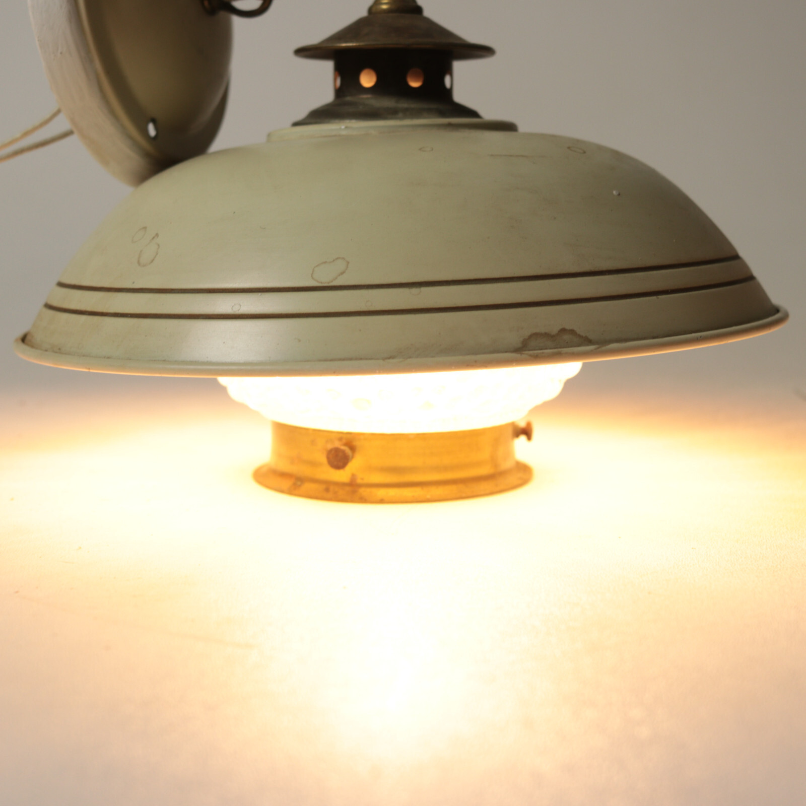 Vintage Mid Century Shaded Bracket Lantern 13" Max Height