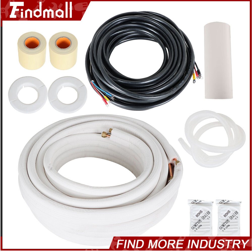 Findmall 1/4-3/8 Dia. 50 Feet Install Kit For Mini Split Heat Pump Systems