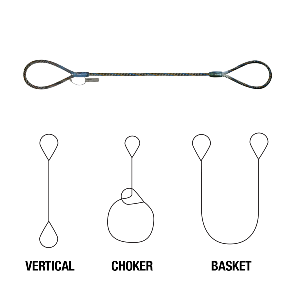 3/8" x 4' Wire Rope Choker Lifting Sling for Crane Tow Rigging Tagged USA Made