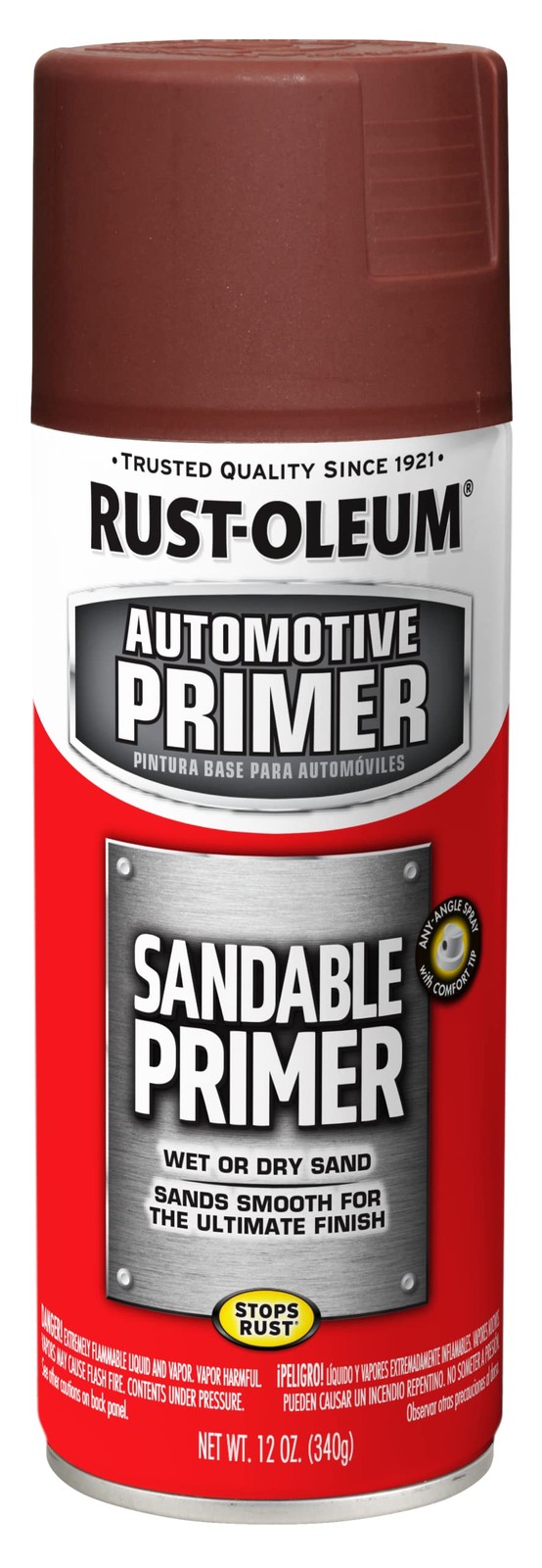 Rust-Oleum 249419 Automotive Sandable Primer Spray Paint, 12 Ounce, Red 12 Oz