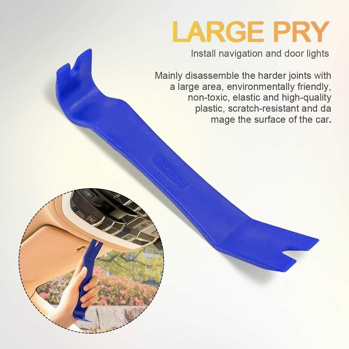 Plastic Trim Removal Pry Tool fits Car Radio Panel Door Dash Clip Fastener Bule