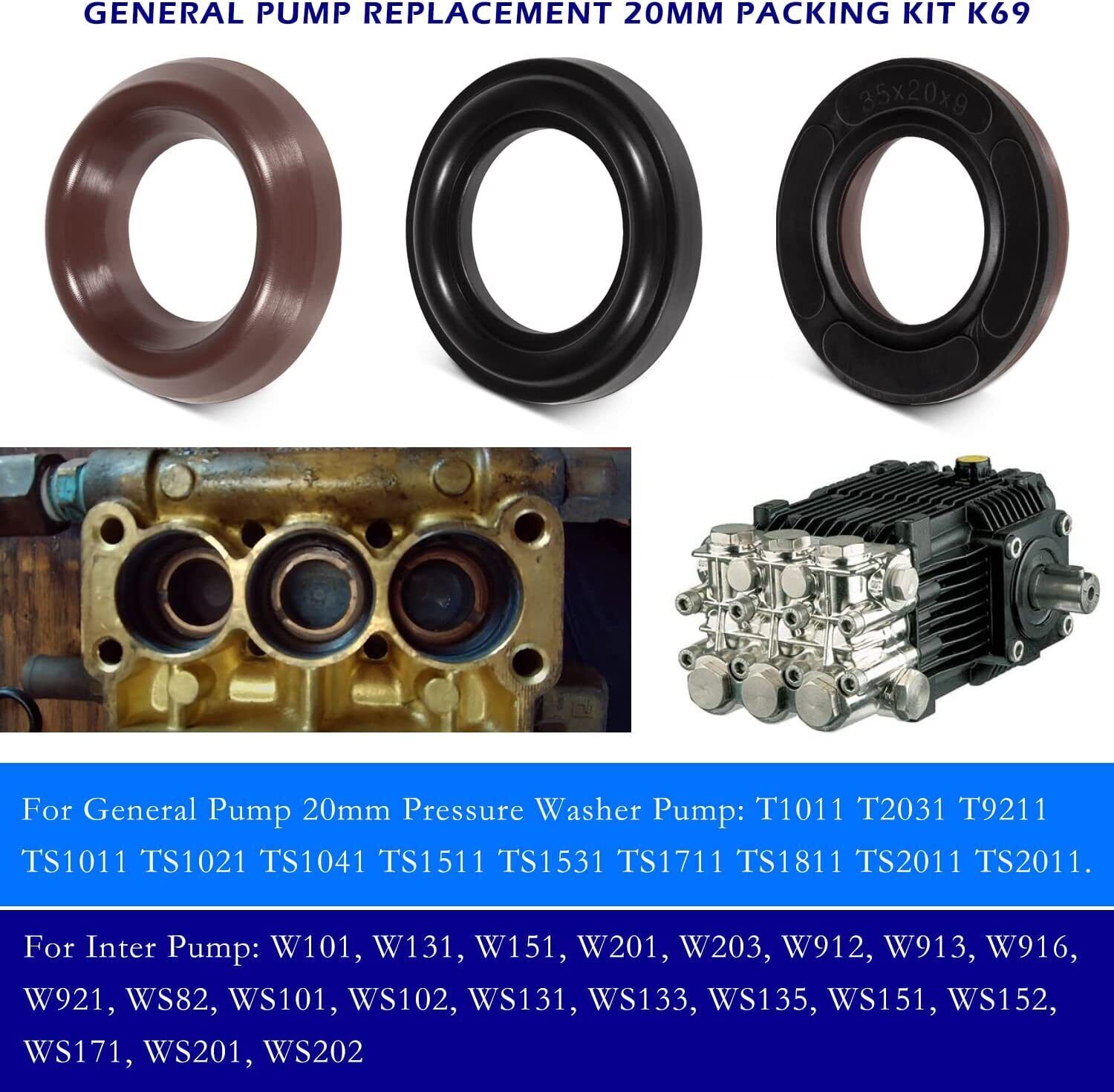 Replacement Pressure Washer Repair Kit 69 For General Pump TS1511 TS2021 K69