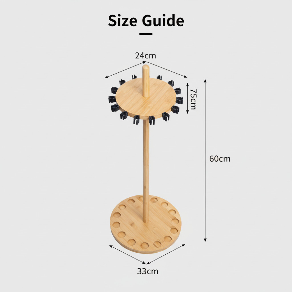 Fishing Pole Rod Racks—Floor Stand Bamboo Round rods holder for 15 Fishing Poles