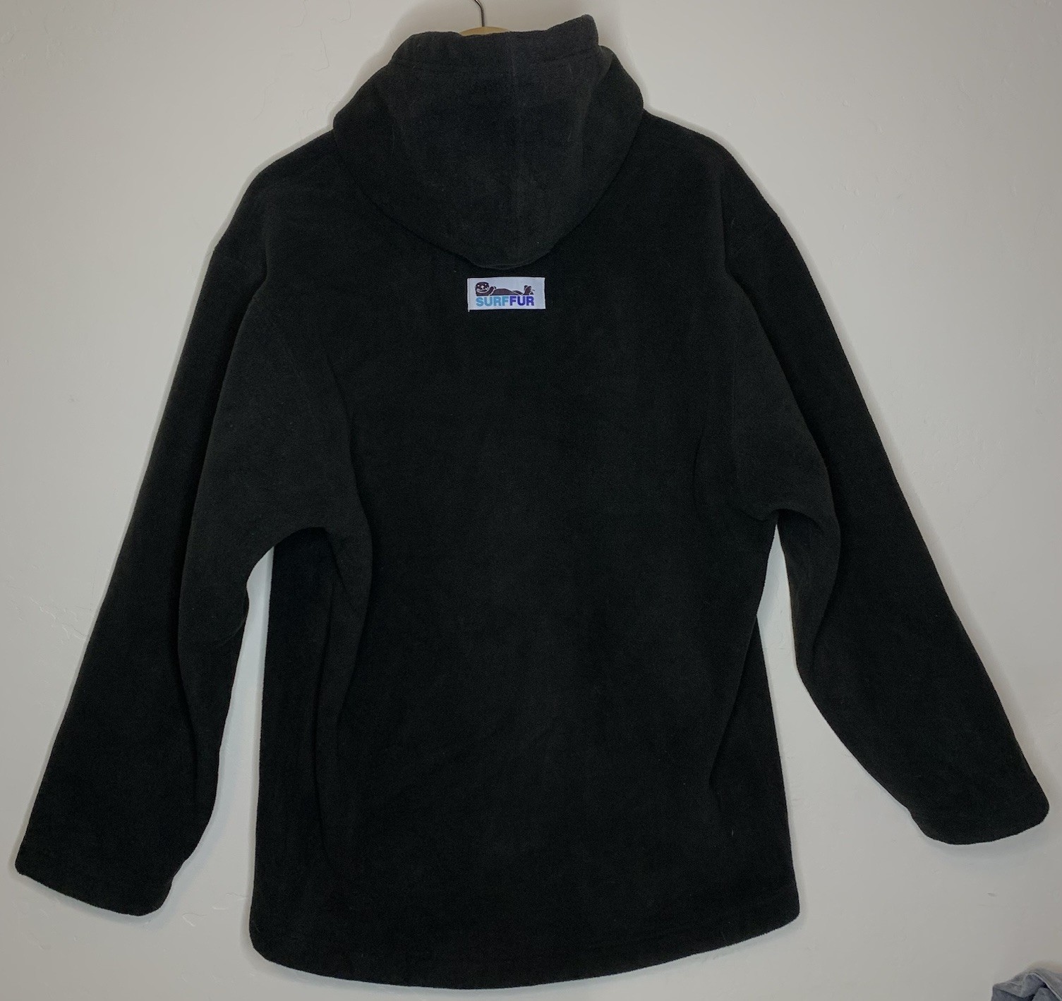 Surf Fur SurfCheck Jacket Coat Hoodie Waterproof Warm Size M Unisex Black Fleece