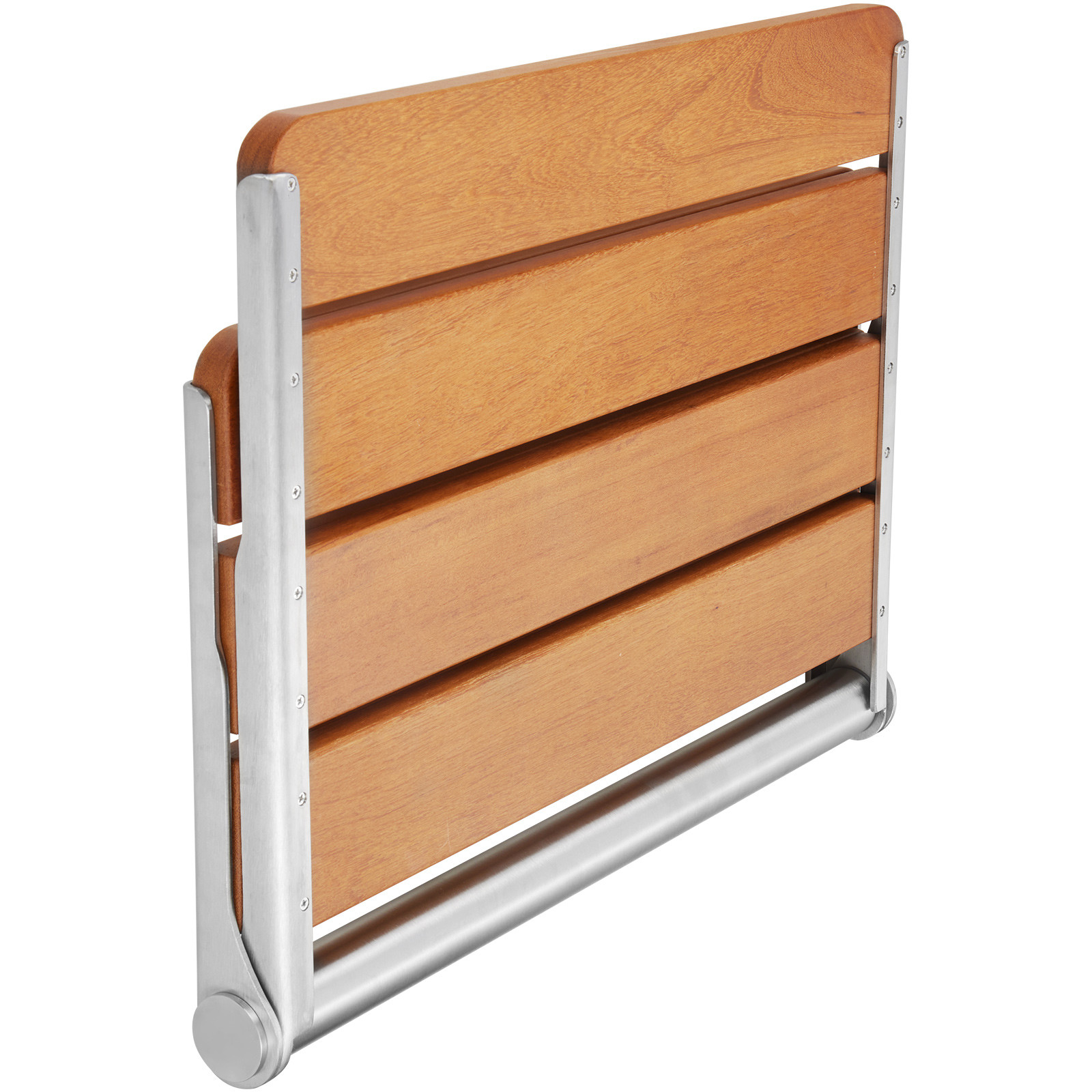 Folding Teak Shower Seat 20.9'' x 16'' Wall Mounted Shower Bench 500 lbs